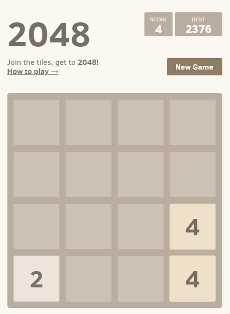 2048 數字相加益智遊戲