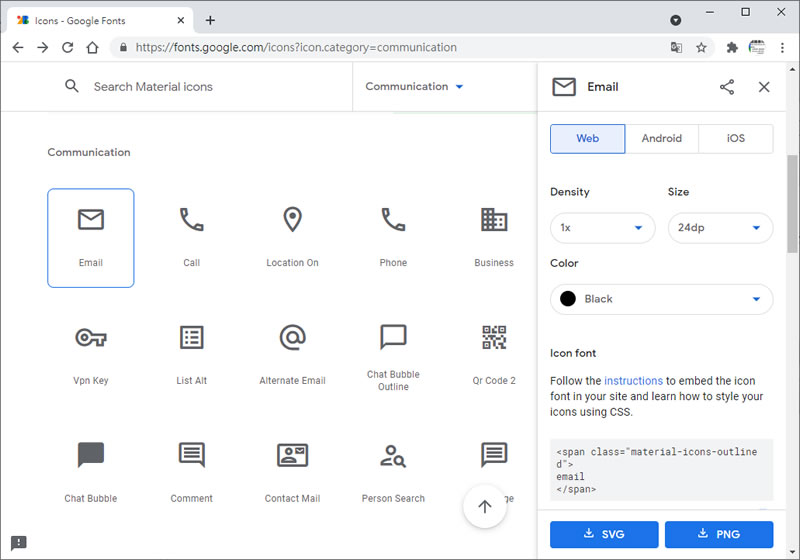 如何在網頁中使用 Google Icon Font 免費圖示？