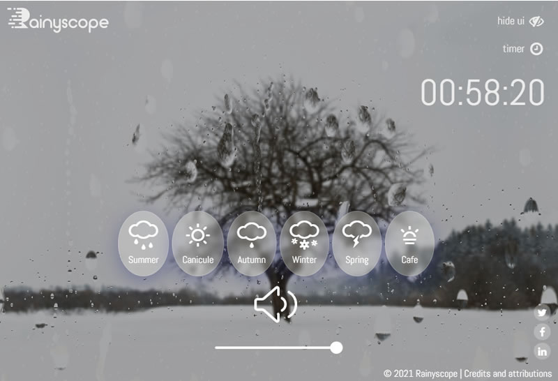 Rainyscope 來聽聽不同季節的降雨聲吧! Rainyscope 來聽聽不同季節的降雨聲吧!
