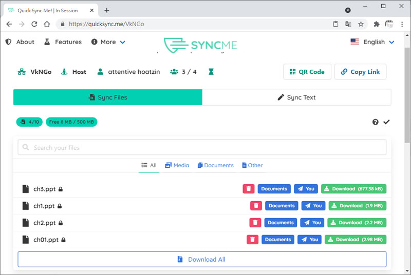 Quick Sync Me 檔案與文字快速同步的免費線上工具