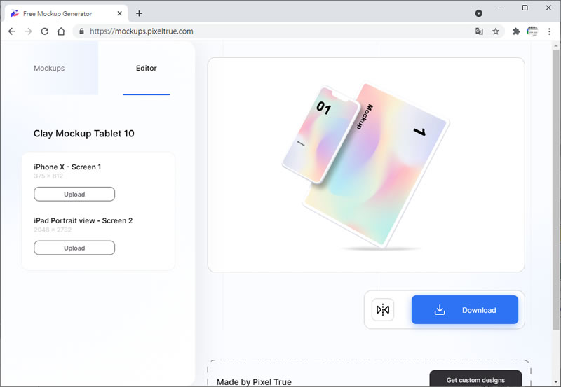 Free Mockup Generator 將圖片套用到手機、平板、電腦...等裝置螢幕上的免費線上服務