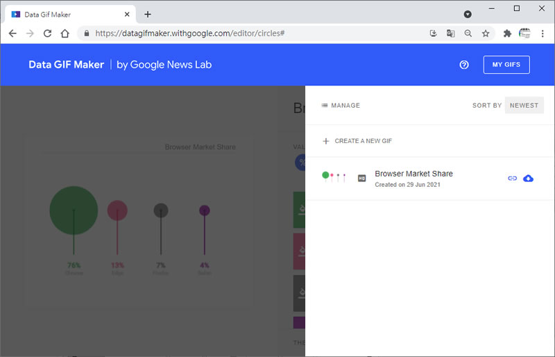 Data GIF Maker 讓數據用動畫圖表來呈現的免費製作工具