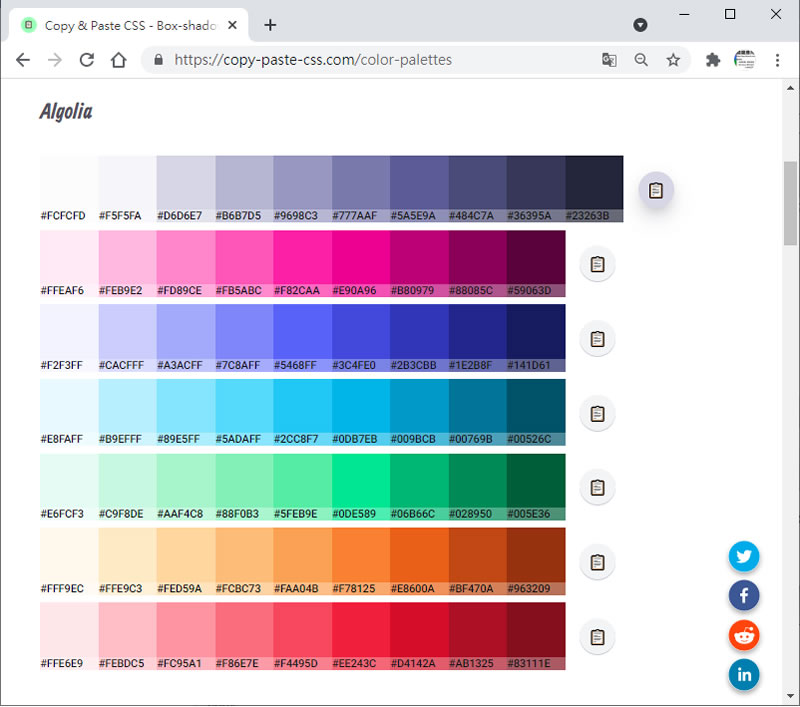 Copy & Paste CSS 線上提供 Buttons、Box-shadows 及 Color palettes 已搭配好的 CSS 樣式,複製就可以使用 Copy & Paste CSS 線上提供 Buttons、Box-shadows 及 Color palettes 已搭配好的 CSS 樣式,複製就可以使用