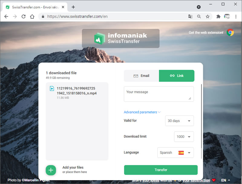 SwissTransfer 線上就可傳送 50GB以內的檔案