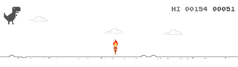 快來玩 Chrome 瀏覽器內的東京奧運小恐龍遊戲