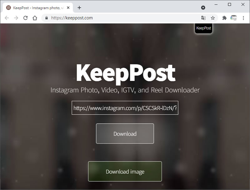 KeepPost 可下載 Instagram 圖片與影片的免費線上服務