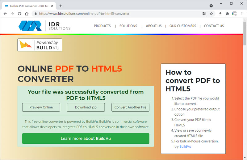 IDR Solutions 將 PDF 文件轉成 HTML 5