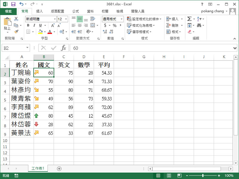 [ Excel ]如何使用圖示集來凸顯儲存格內的值？