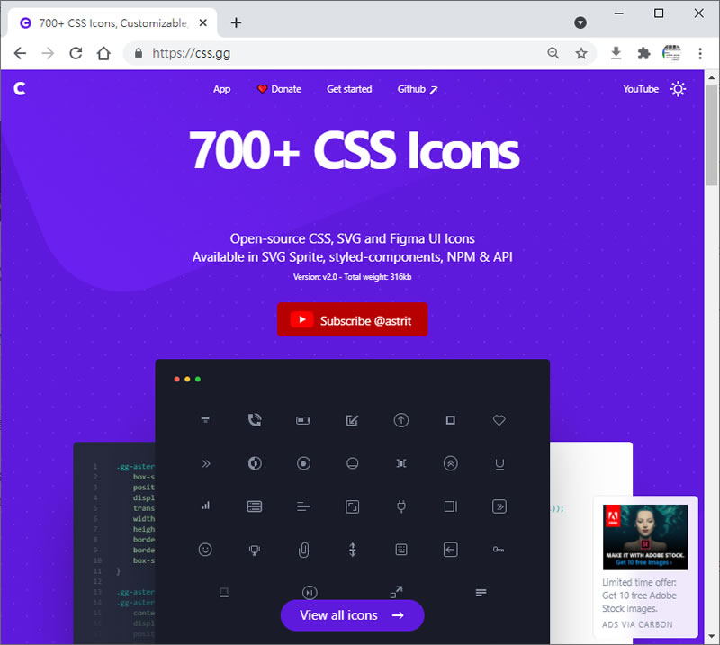 CSS.GG 免費圖示字型集，透過 CSS 語法就可應用