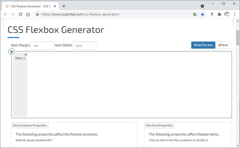 CSS Flexbox Generator 視覺化操作 Flex 屬性產生相對應的 CSS 語法 CSS Flexbox Generator 視覺化操作 Flex 屬性產生相對應的 CSS 語法