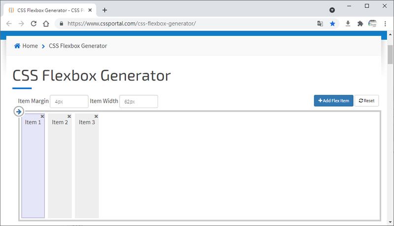 CSS Flexbox Generator 視覺化操作 Flex 屬性產生相對應的 CSS 語法 CSS Flexbox Generator 視覺化操作 Flex 屬性產生相對應的 CSS 語法