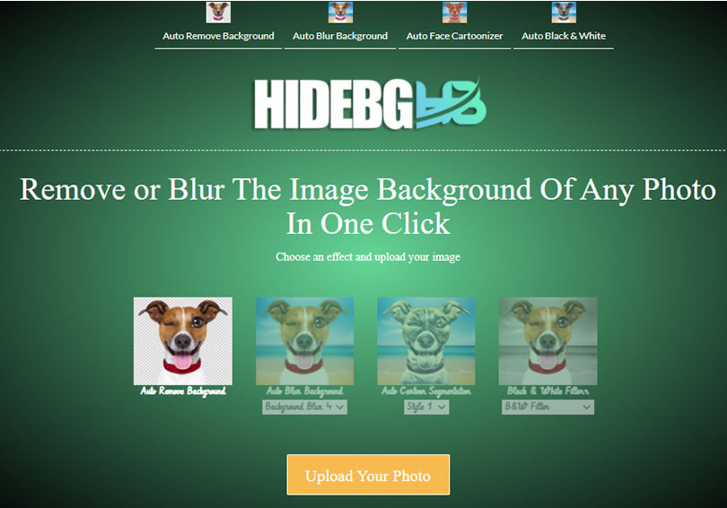 HIDEBG 圖片背景刪除、模糊與黑白化的圖片編輯免費服務