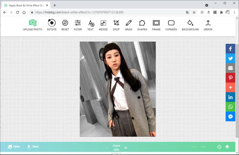 HIDEBG 圖片背景刪除、模糊與黑白化的圖片編輯免費服務
