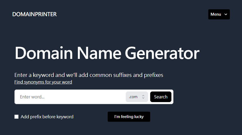 Domain Printer 網域名稱產生器