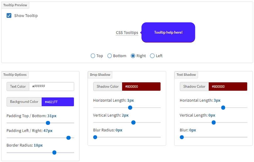 CSS Tooltip Generator 提示訊息框 CSS 語法產生器 CSS Tooltip Generator 提示訊息框 CSS 語法產生器