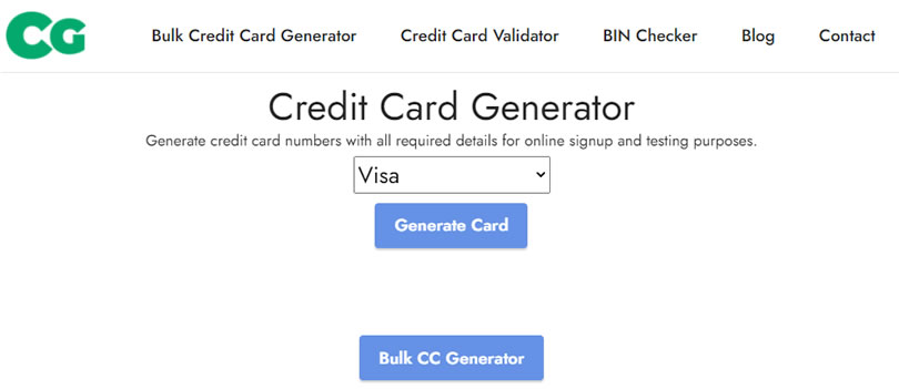 Credit Card Generator 含 CVV 檢查碼在內的信用卡卡號產生器 Credit Card Generator 含 CVV 檢查碼在內的信用卡卡號產生器