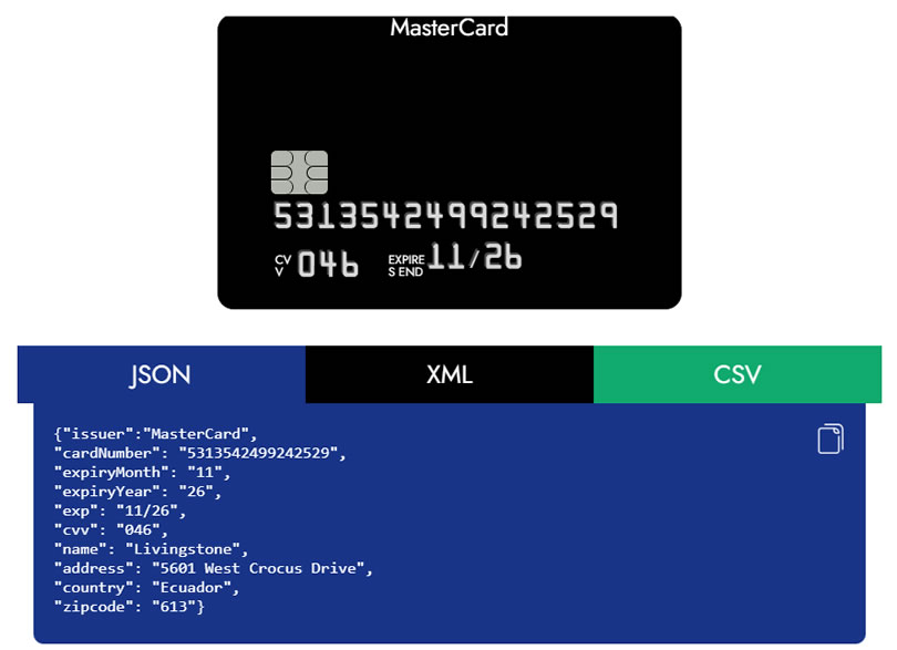 Credit Card Generator 含 CVV 檢查碼在內的信用卡卡號產生器 Credit Card Generator 含 CVV 檢查碼在內的信用卡卡號產生器