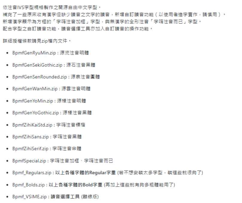 ButTaiwan 提供可商用的 9個中文注音字型 ButTaiwan 提供可商用的 9個中文注音字型