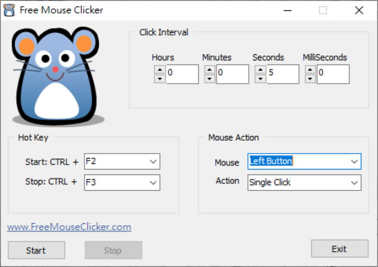 Free Mouse Clicker 免安裝的滑鼠連點程式