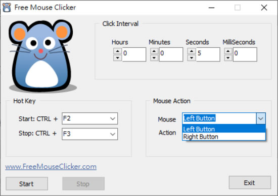 Free Mouse Clicker 免安裝的滑鼠連點程式
