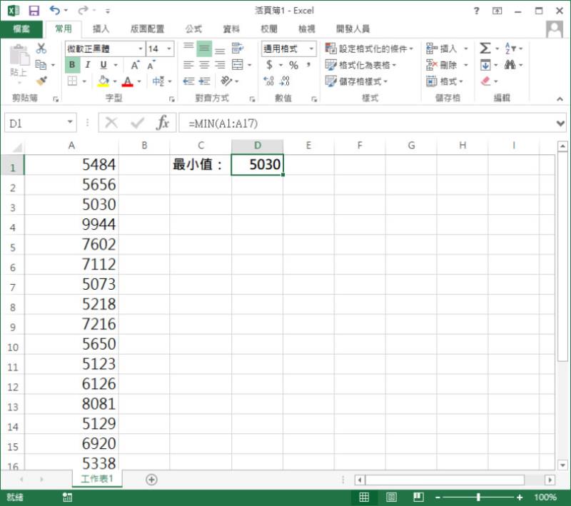 [ Excel、 Google 試算表 ] 如何找出最大值或最小值？