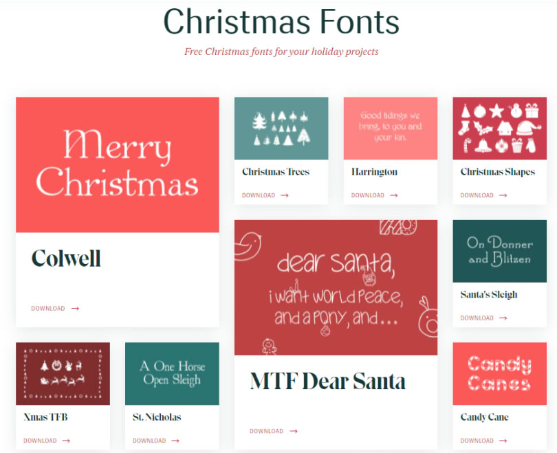 Christmas Fonts 免費使用超過 70款的聖誕節字型