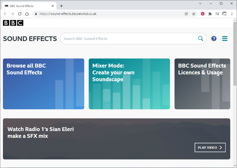 免費下載 BBC Sound Effects 網站所收錄超過三萬個的音效素材