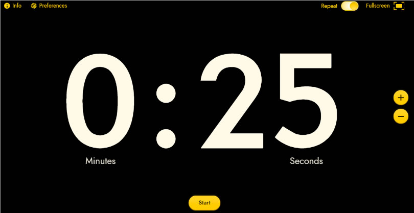 Big Timer 無廣告且可全螢幕的線上倒數計時器