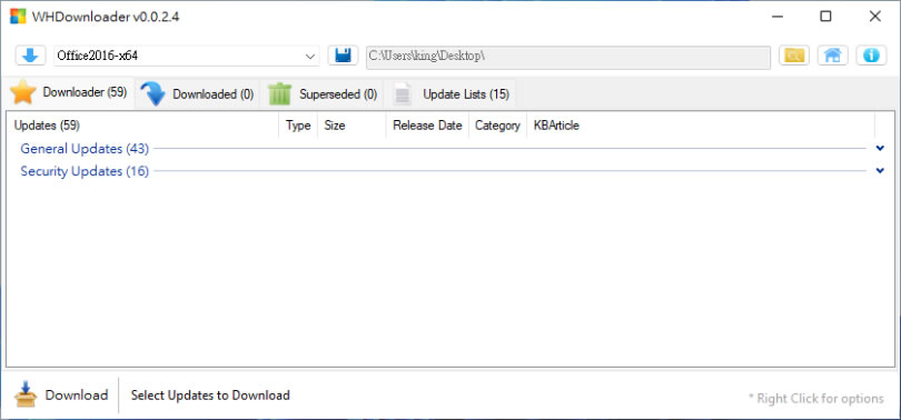 WHDownloader 微軟 Office及 Windows 更新檔下載器