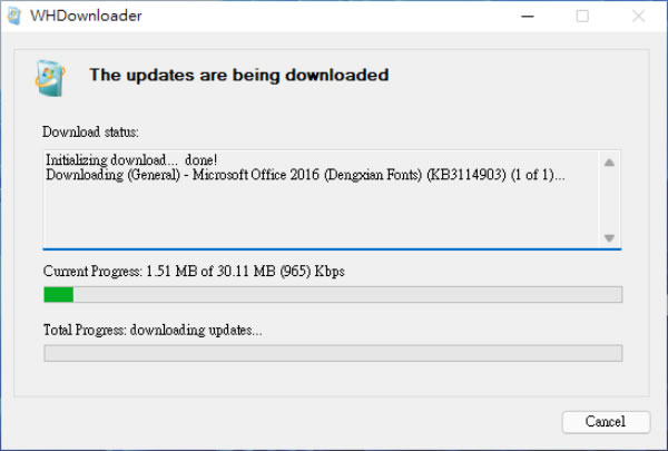 WHDownloader 微軟 Office及 Windows 更新檔下載器