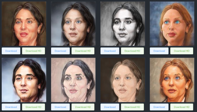 Caricaturer.io 透過 AI 產生 64 種不同風格的頭像 Caricaturer.io 透過 AI 產生 64 種不同風格的頭像