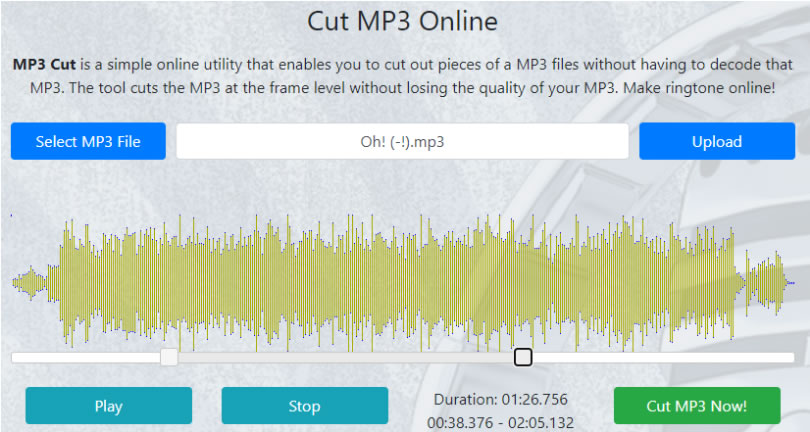 Cut MP3 Online 線上 MP3 音樂剪輯免費服務