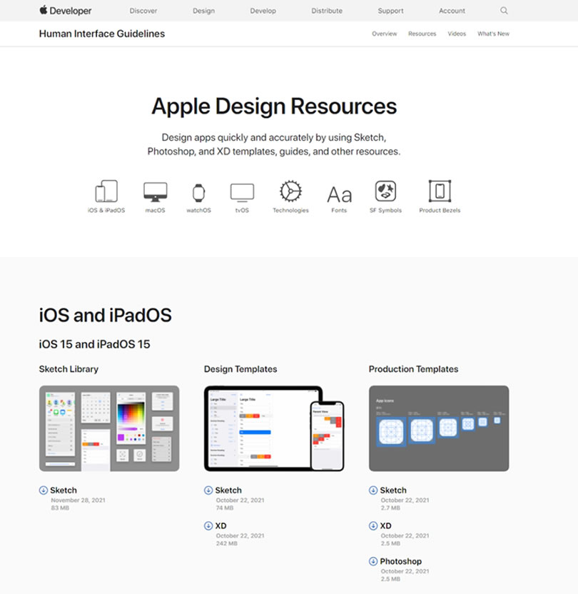 Apple Design Resources - Apple 官方提供的各種裝置外框、圖示、字體...等設計資源免費下載使用