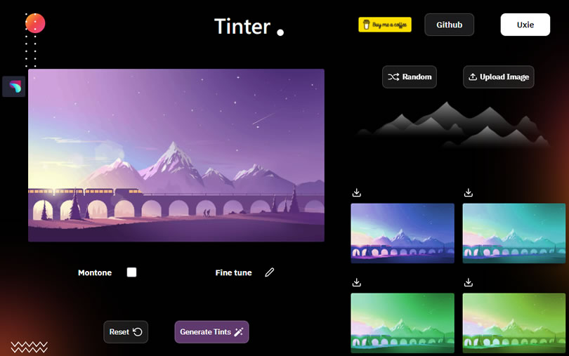 Tinter 透過色彩調整讓圖片有不同風格