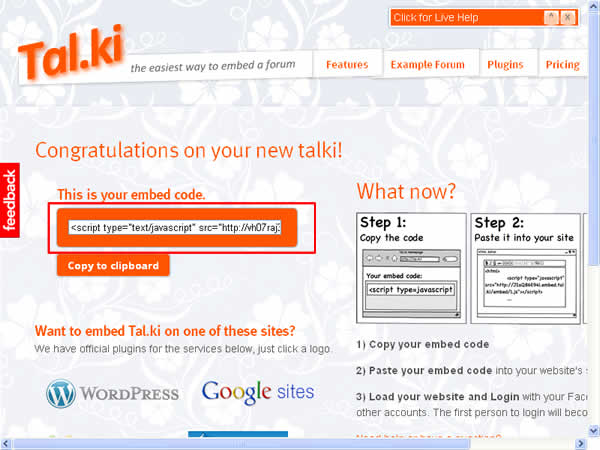 Tal.ki 快速建立討論區並內嵌到任何網頁內