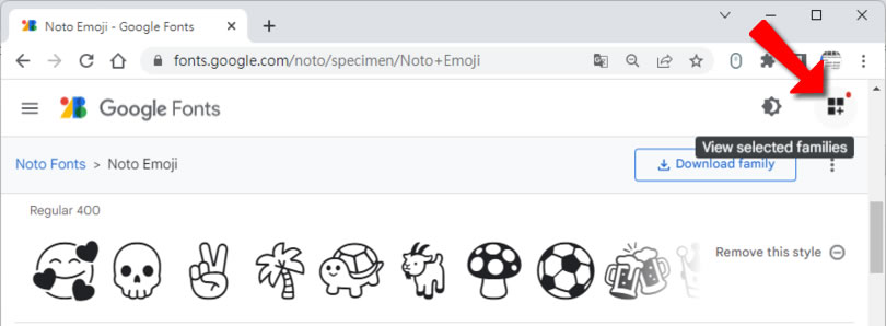 「Google Fonts」用 Noto Emoji 字型將表情符號或特殊圖示以線條輪廓來呈現 「Google Fonts」用 Noto Emoji 字型將表情符號或特殊圖示以線條輪廓來呈現