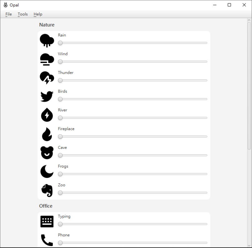 Opal 可自由混搭雨聲、風聲、交通聲...等 17種環境音播放器