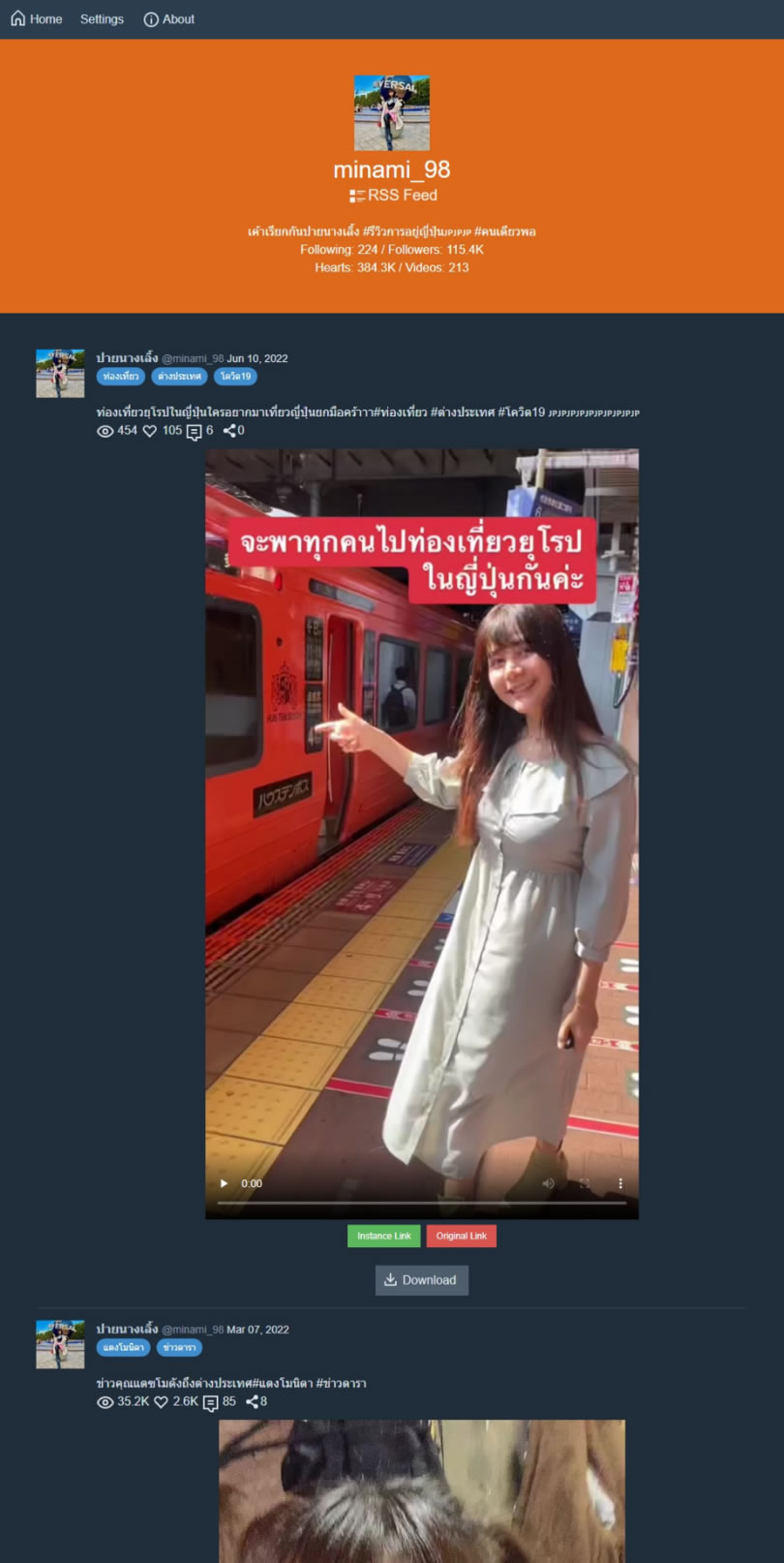 ProxiTok 免登入就能瀏覽與下載 TikTok 帳號內所有的影片