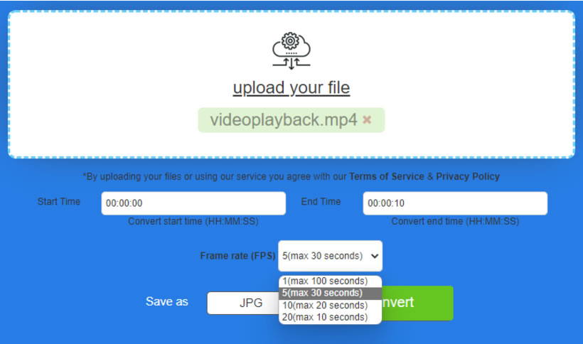Video file to Image Converter 從影片轉出圖片的免費線上服務