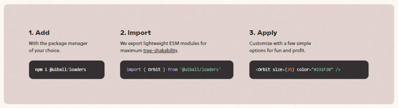 Uiball.com 免費使用 CSS 打造的網頁等待動畫圖示