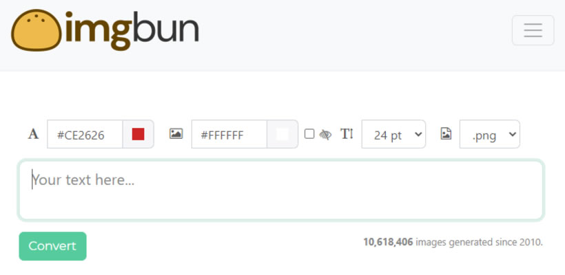imgbun 輸入文字直接轉圖片輸出的線上免費服務