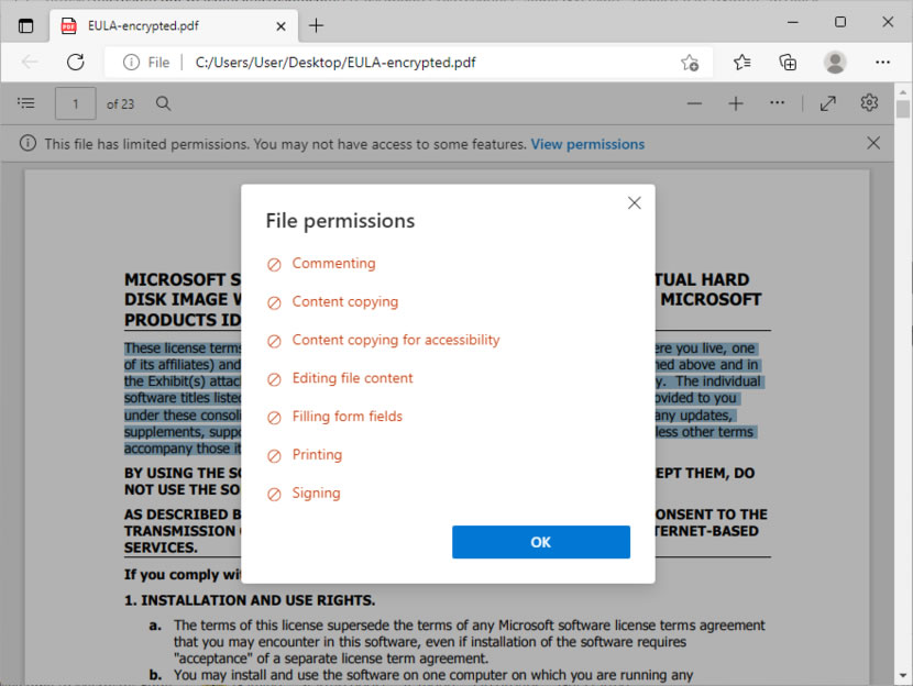 PDFEncrypt 替 PDF 檔案加入禁止列印、注釋、複製、修改及開啟密碼等保全限制
