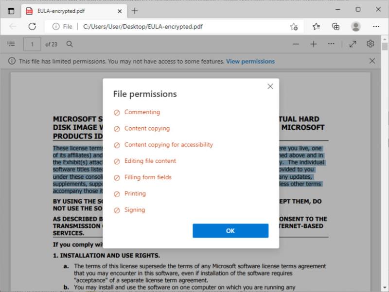 PDFEncrypt 替 PDF 檔案加入禁止列印、注釋、複製、修改及開啟密碼等保全限制
