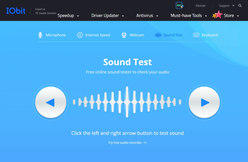 IObit Sound Test 線上測試您的立體聲耳機