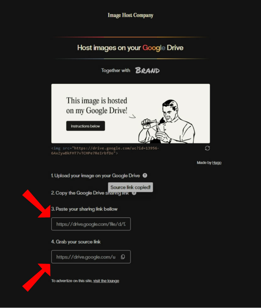 如何讓「Google 雲端硬碟」內的圖片可以連結到網頁顯示？