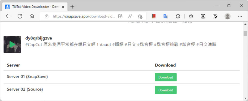 SnapSave 可用來下載 TikTok 無浮水印影片的免費服務 SnapSave 可用來下載 TikTok 無浮水印影片的免費服務