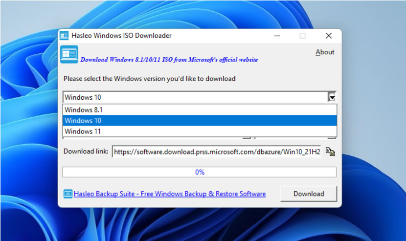 Hasleo Windows ISO 快速下載 Windows 11/10/8.1 ISO 檔的免費工具