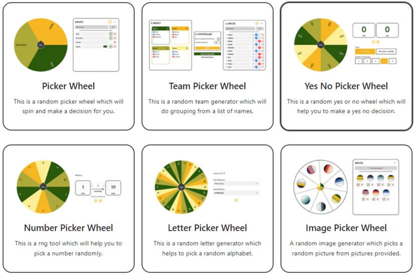 Picker wheel 
