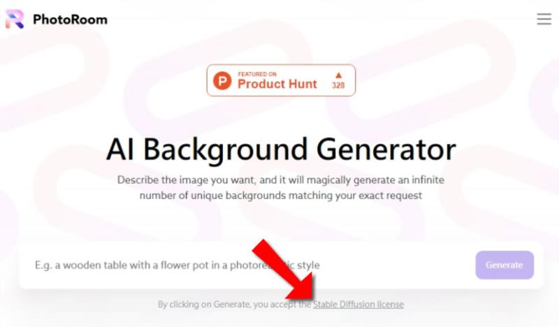PhotoRoom AI Background Generator  由 AI 產生符合文字描述的圖片