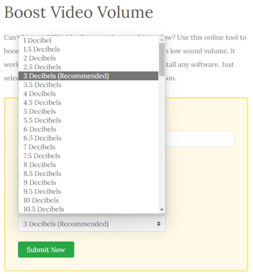 Boost Video Volume 線上調整增加或減小影片音量